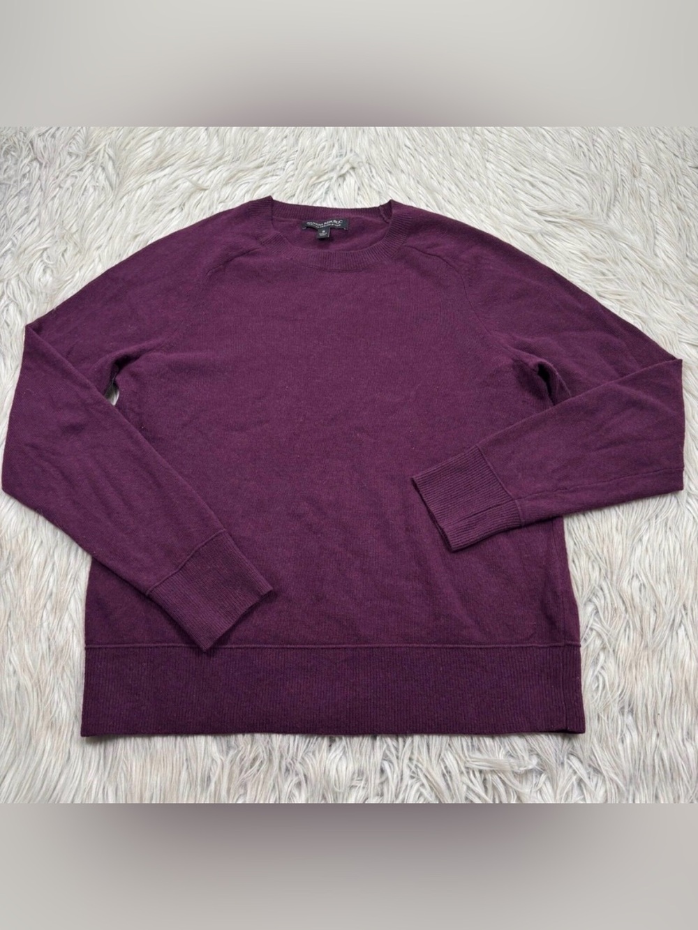 Banana Republic Women's S Purple Crew Pullover Sweater Italian Merino Wool